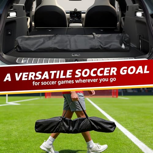 Soccer nets for Backyard, 12X6FT Soccer Net Easy Setup, Portable Soccer Goals for Backyard with Upgraded Collapsible Metal Base, Outdoor Indoor Soccer Goal Net for Practice with Carry Bag