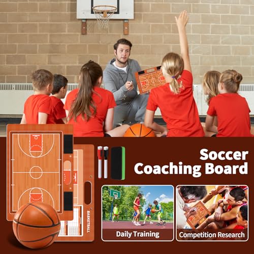 Magnetic Coach Marker Boards, Dry Erase Double-Sided Coach Lineup Clipboard, Coaches Gift, Fit for Basketball, Football, Soccer, Baseball - style: Basketball