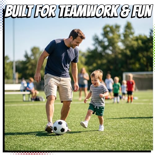 PlayBolt Soccer Ball Size 2 with Pump - Black & White Training Practice & Match Ball for Kids & Toddlers (Pack of 1 or 4) - size: 1-Pack
