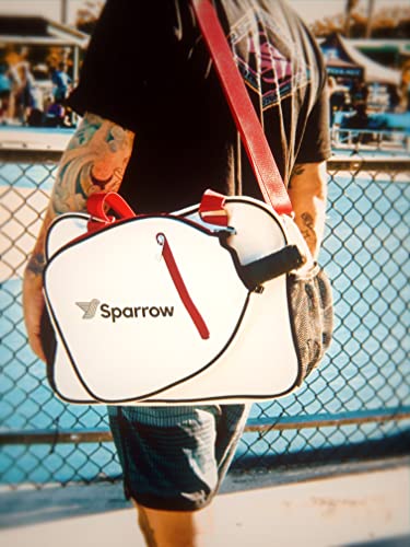 Pickleball Bag - Sports Bag For Gear, Gym Essentials - Adjustable Strap, Mesh Pockets, Pickleball Paddle Compartment With Cover - Stylish Retro Look - 20x8x12" - color: Red