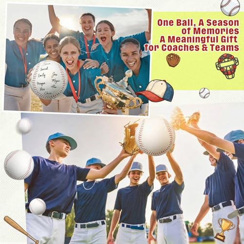 22 Inch Oversized Signature Baseball Thank You Gifts for Autographs PVC Cork Core Display Ball Best Coach Team Appreciation Gift End of Season Keepsake