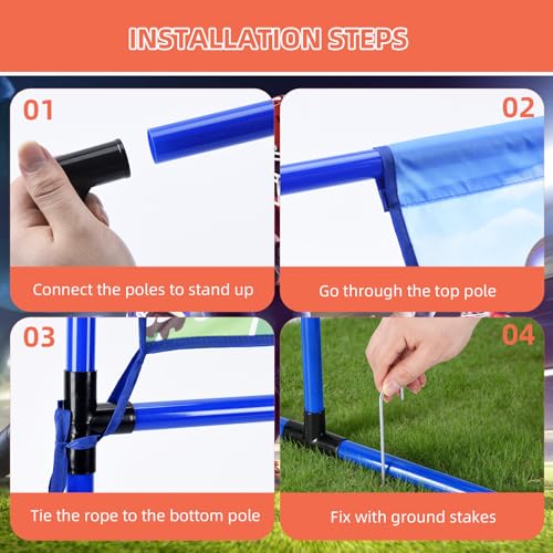 Football Toss Game Set with 4 Inflatable Balls – Football Throwing Target Toy for Kids Ages 8-12, Indoor & Outdoor Sports Activity for Boys and Girls Ages 3+