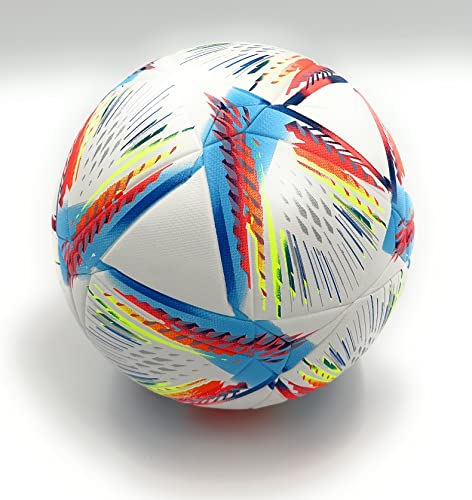 World Cup Quality League Soccer Ball Thermally Bonded Match Ball Seamless Stitching- Official Match Weight- Professional European League Grade Leather- Pelota de Futbol Size 5 & 4