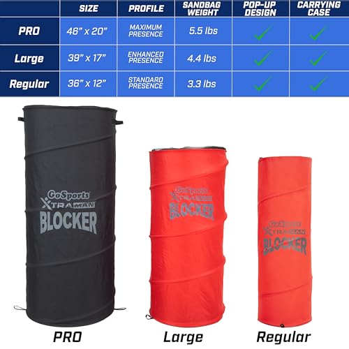 GoSports XTRAMAN PRO 46" XL Pop Up Defender 3 Pack - Heavy Duty Multi-Sport Blocking Dummy - Training Equipment for Basketball, Football, Soccer and More