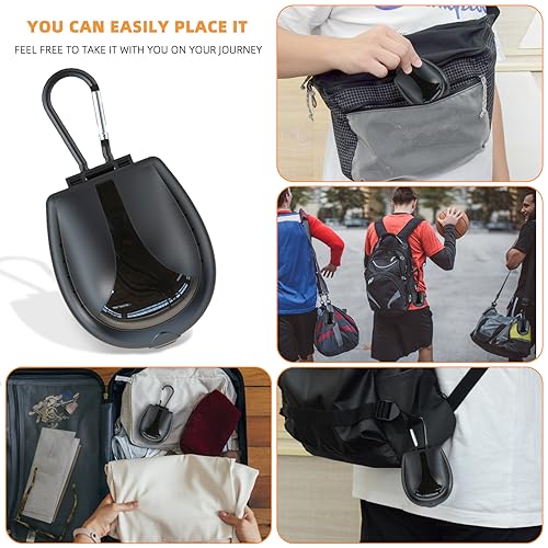 Sports Mouth Guard Case with Carabiner - Protective Storage Container for Football, Basketball, Hockey Mouthguards - Portable Travel Box - Black