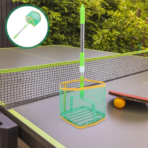 Portable Table Tennis Ball Picker Net Retractable Ball Retrieval Tool with Handle Large Capacity for Training and Sports Use