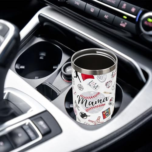 30 oz Tumbler with Handle Flip Straw Leak Proof - Baseball Mom Cup 30oz Tumbler Travel Coffee Mug with Handle - Birthday Gifts for Women Baseball Mom Mama Mothers Day 30 Ounce Stainless Steel Cup - color: Baseball Mom