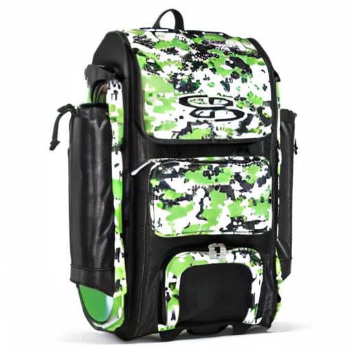 Boombah Catchers Superpack Hybrid Rolling Digital Camo Bat Bag - Multiple Colors - Wheeled & Backpack Version - color: Black/Lime Green