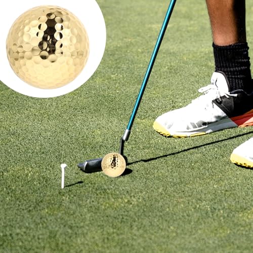 2-Layer Gold Golf Practice Balls Training Aid for Putting Game Lightweight Design for Indoor/Outdoor Use for Golf Enthusiasts