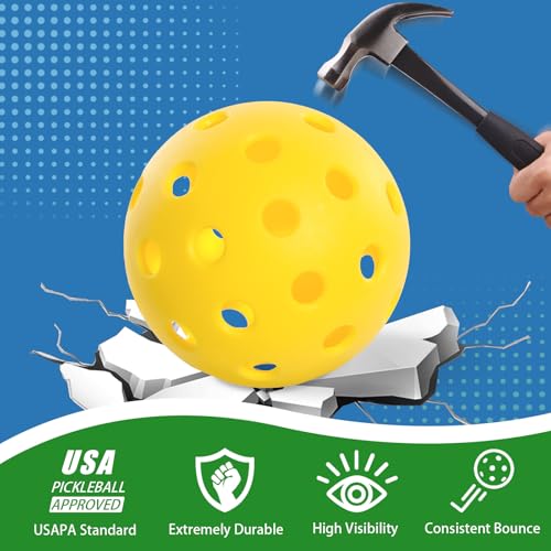 Pickleball Paddles Set of 2 and 8 Balls – Lightweight Carbon Fiber Pickleball Paddles, Durable 2 Paddles + 8 Outdoor Balls + Bag, Best for Beginner & Pro