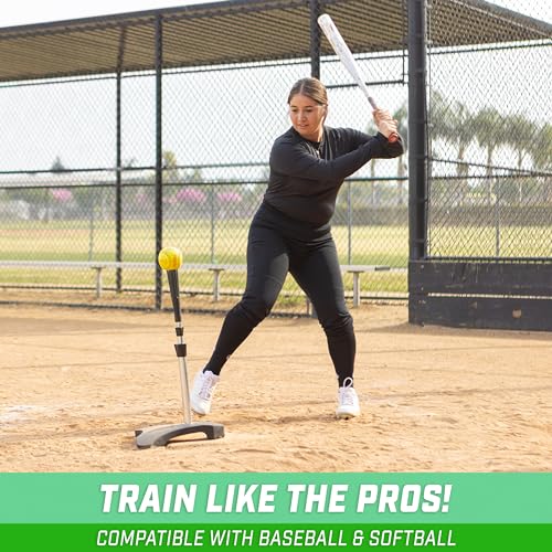 GoSports Baseball & Softball Pro Batting Tee with Heavy-Duty Tripod Base Design and Adjustable Height