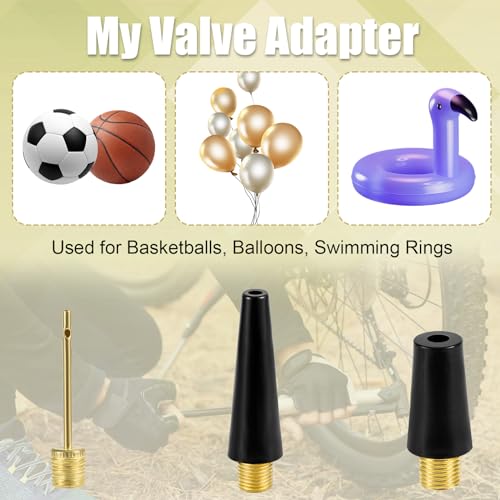 33pcs Bicycle Valve Adapter Set, Brass Bike Valve Adapter Bike Tire Inflator Air Pump Needles Adapter Tool Kit for Bikes Sports Balls Balloons Inflatable Device for Presta Schrader