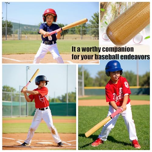 Wood Baseball Bat, Classic Hardwood Solid Training Baseball Bat for Practice (21")