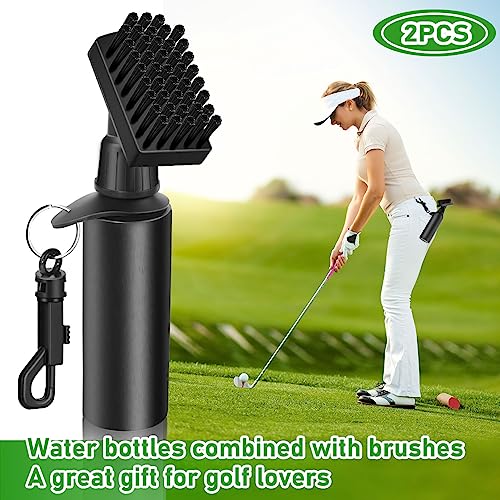WXJ13 2 PCS Golf Clubs Cleaning Water Brush,Golf Club Groove Cleaner Brush with Leakproof Reservoir Tube, Squeeze Bottle