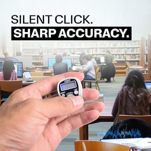 CINCY Clicker Counter with LED for Day & Night Use | Instant Reset, Accurate & Quiet, Long Battery Life | for People, Laps, Pitch, Golf, Baseball, Fish Counting, for Prayer, Everyday Prayer β 1 Pack - color: White