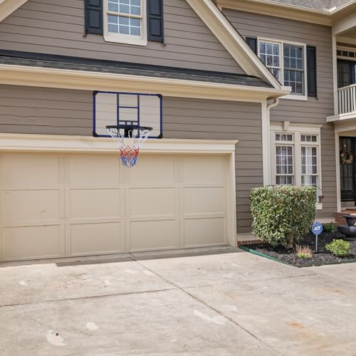 35" x 24" Pro Wall-Mounted Folding Basketball Hoop – Shatterproof Backboard, 18" Heavy-Duty Metal Rim, All-Weather Mesh Net, Easy Indoor/Outdoor Installation for Homes, Garages & Offices