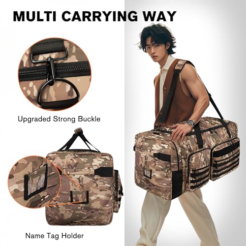 Goloni 130L Heavy Duty Large Duffle Equipment Bag,Catchers Gear Bag with Shoe Compartment,Baseball Duffle Bag - color: Camo Yellow