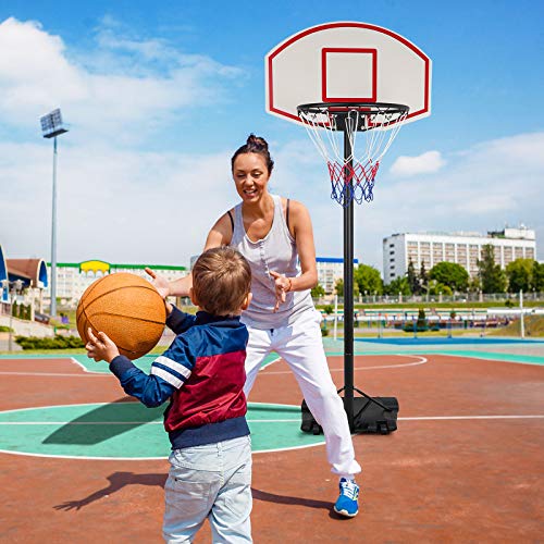ZENY Portable Basketball Hoop Outdoor, Adjustable Basketball Goal 5.4-7Ft, Basket Ball Hoop for Kids, Youth, Driveway Backyard Hoop with PC Backboard