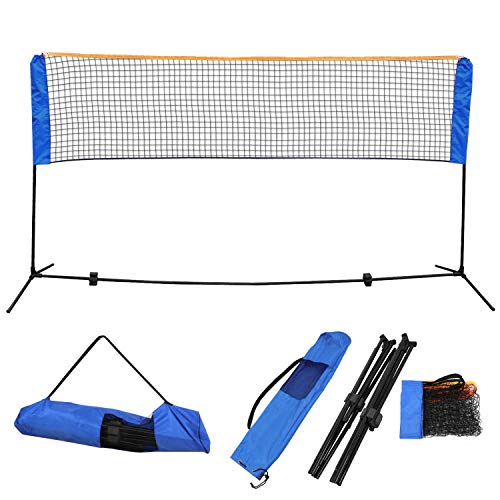 Adjustable Height Portable Badminton Net, Competition Multi Sports Indoor Outdoor Net for Kids Volleyball, Pickleball, Soccer Tennis, Lawn Tennis, Easy Setup for Backyard, Beach, Carry Bag Included