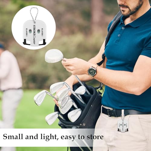 PEUTIER 2pcs Mini Golf Score Counter, 2.2x1.93x0.35in Golf Indicator Counter Golf Stroke Counter 2 Player Portable Golf Counter Clicker for Golf Shot Competition Game Scoring Keeper