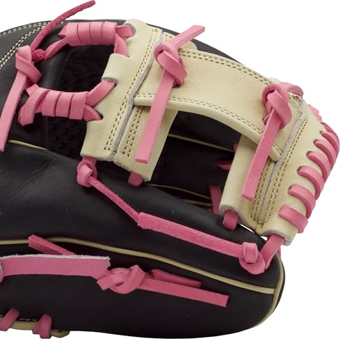 SSK Z5 Craftsman Infield Baseball Glove – 11.25” - 11.5” - 11.75” - 12” – Right & Left Hand Throw - color: Black/Camel/Pink, size: 11.5" - Right Hand Throw