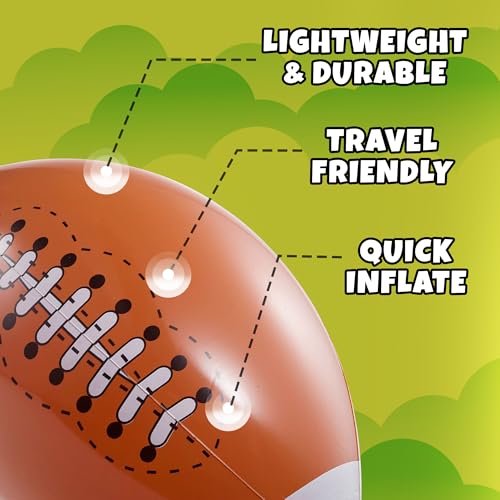 Inflatable Football Beach Balls (6 Pack) - 16-Inch Durable Beach Balls for Kids, Summer Pool Toys, Football Party Favors, Sports Theme Decorations, Giveaways - style: 6-Pcs Football Beach Balls