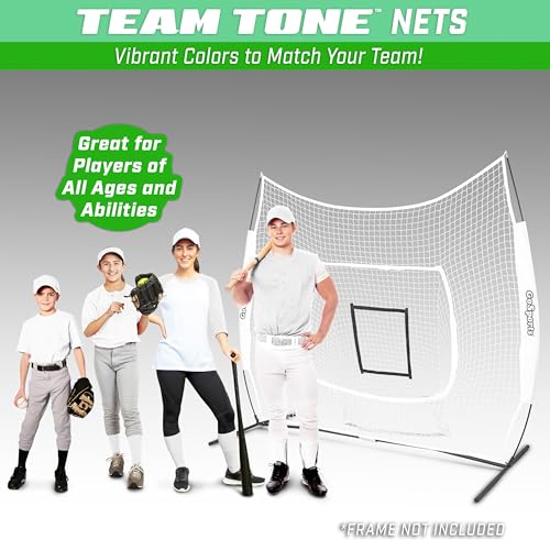 GoSports Replacement 7 x 7 ft Baseball Net - NET ONLY - Frame NOT Included - Choose Your Color - color: White