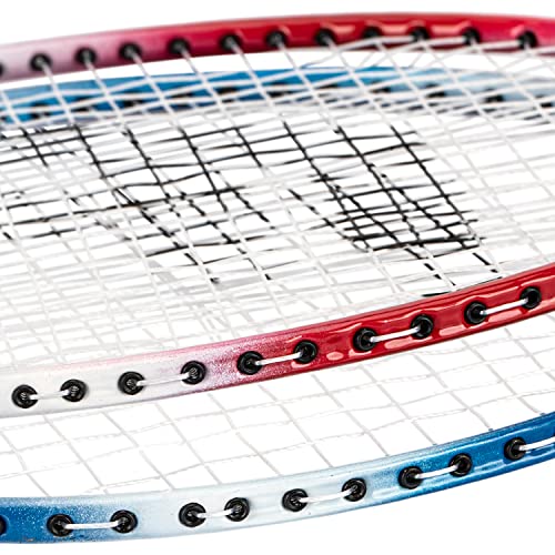 Franklin Sports Badminton Racket + Birdie Set - Replacement Badminton Equipment for Kids + Adults - 2 Player - 4 Player Badminton Racket Sets - color: Red and Blue, style: 2 Player