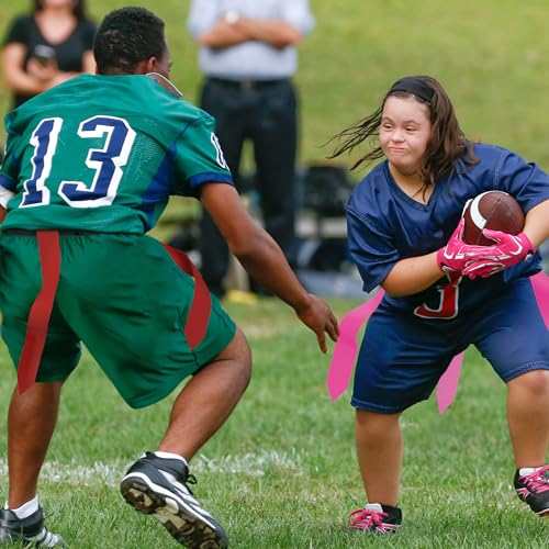 Flag Football Belts, 7 Player Flag Football Set, 21 Flags for Flag Football for Kids Youth Adults Training Sports - color: Pink