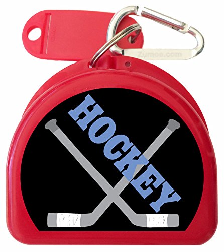 Ice Hockey Mouth Guard, Dental, Retainer Case - Puck - color: Red
