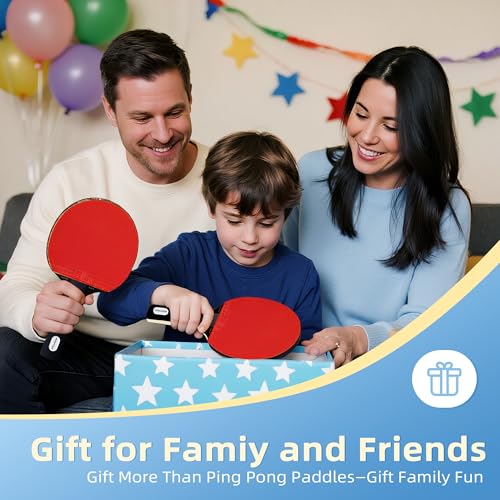 Sportout Ping Pong Paddles Sets-Portable Table Tennis Paddle with Balls, Storage Case Premium Table Tennis Racket for Indoor & Outdoor Games