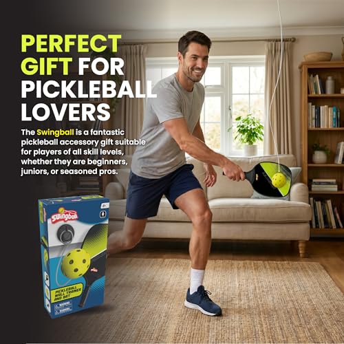 Swingball Pickleball Wall Trainer Set – Portable Solo Practice Paddle, Real Ball for Indoor and Outdoor, Designed to Improve Control, Accuracy, Reflexes & Overall Skill Development, Ages 6+