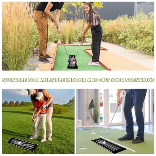 Silipull Golf Putting Mats Practice Indoor 30 x 8.27 Inch Golf Putting Practice Training Aid Alignment Track Green Mat Exercise Putter Training Supplies - color: Black