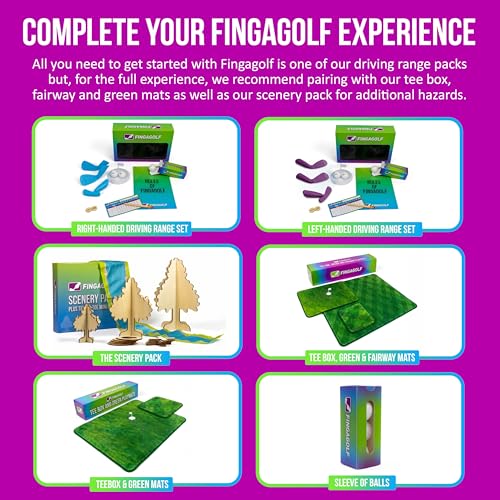 Fingagolf Indoor Golf Game Realistic Golf for Home, Office, or Travel – Unique Gift for Golfers of All Ages - style: Tee Box and Green Playmats