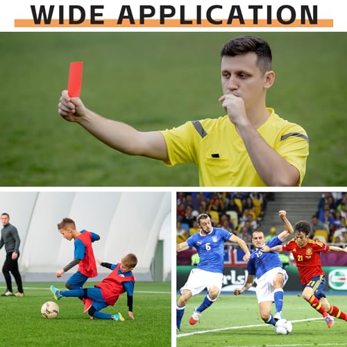 Soccer Referee Card Set, Red and Yellow Warning Cards with Record Paper, Pencil, Card Storage Wallet, Soccer Referee Kit for Football Matches, Training, Sports Games