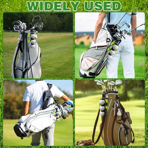 2 in 1 Golf Ball Tee Holder Quick Release Collector with Hook, Golf Accessories Portable Versatile Men Women for Club Bag Black (Holds 3 Balls / 6 Tees)