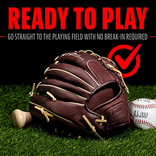Franklin Sports Baseball Gloves - RTP Pro Adult + Kids Baseball Mitt - Outfield + Infield Gloves - size: 12.0" - Modified Trap Web