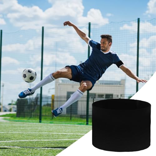 4 pcs Funeral Mourning Band, 1.96 x 11.81 Inch Black Elastic Arm Band, Adjustable Black Soccer Football Leader Armband, Team Sport Armbands Soccer Armbands for Basketball Volleyball