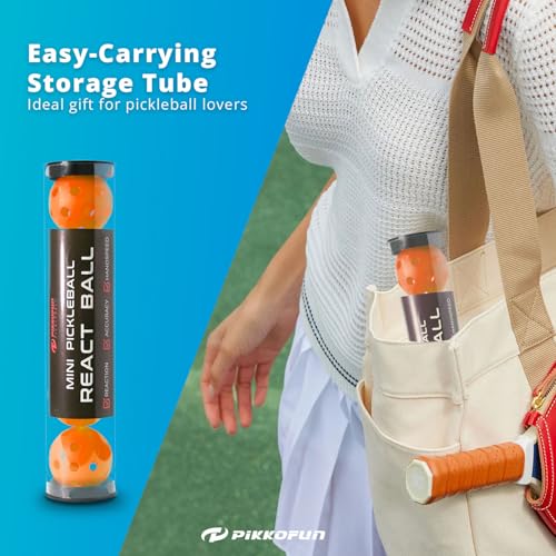 PIKKOFUN React Mini Pickleball Balls - 5 Pack Quiet Training Balls for Improve Hand Speed, Paddle Control and Accuracy - color: Orange