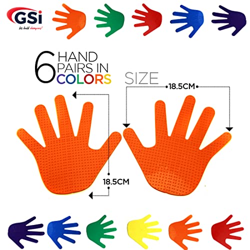 GSi Spot Markers – Non-Slip Non-Toxic Poly Spots – Floor Markers for PE, Sports & Classroom Activities - size: 3. Hand