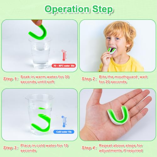 MENOLY 5 Packs Kids Mouth Guard - BPA Free Toddler Mouth Guard for Boys Girls with Portable Case, Mouth Guard Football for Boxing, Basketball, Lacrosse, MMA, Hockey, Wrestling, Soccer - size: Small (Under 7 Year old)