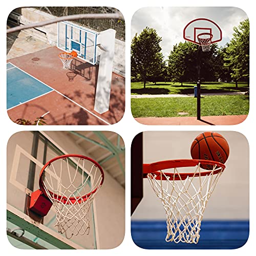 Heavy Duty Basketball Net Replacement All Weather Anti Whip White Color Fits Standard Indoor or Outdoor 12 Loops Rim