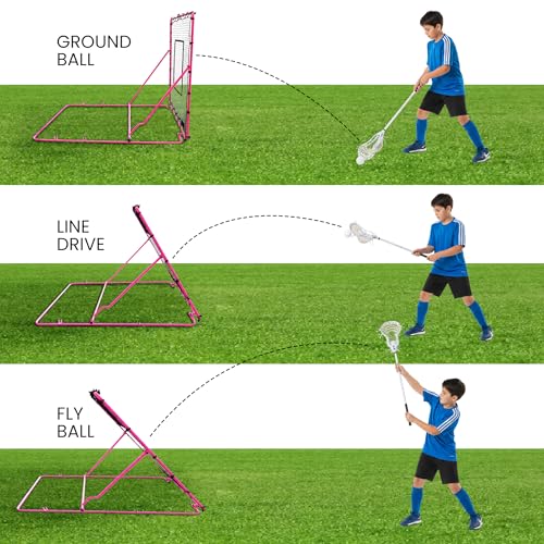 VELOCITY Adjustable Baseball Rebounder Net with 3 Return Angles, 4x4.5 Feet Soft Ball and Baseball Net for Skill Development Multi Sport Pitchback Feilding Trainer for Solo Practice