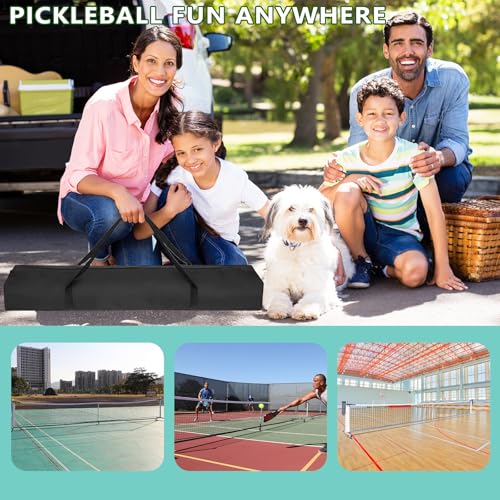 Aluminum Pickleball Net System,Constructed of Rust Proof Aluminum Frame,Regulation Size 22 FT