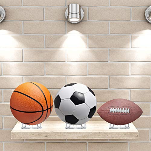 Sumind 4 Pack Acrylic Basketball Stand Holder Clear Sports Ball Storage Football Rack Display Stand for Basketball Football Volleyball Bowling Soccer Rugby Memorabilia Ball Display