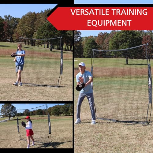 Web Flexยฎ 7x7 ft Portable Baseball & Softball Batting Practice Screen Net, Durable Nylon & Metal Frame, Protective Batting Net for Pitching & Hitting, Easy Setup, Full Coverage with Carry Bag | Black