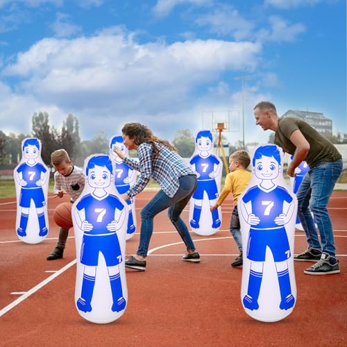 ZHUYNXIR Inflatable Soccer Dummy, Soccer Training Equipment, Inflatable Dummy Goalkeepr Air Mannequin Free Kick Wall Goalkeeper Defender Training for Children Adults - color: 120 dummy-blue