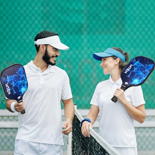 Pickleball Paddles Set of 2 or 4, or Single Paddle – USAPA Approved Fiberglass Surface Pickleball Rackets Set for Men & Women - color: Blue*2