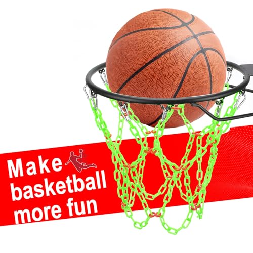 Basketball Net Replacement Heavy Duty,Resin Material, Anti-Rust Use Indoor Outdoor Standard 12-Ring Basketball Hoop