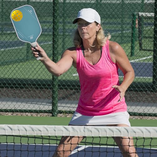FH-500 T700 Pickleball Racket, 14MM Thick Two-Handed Offensive Pickleball Racket, Speed and Control - color: Light Blue